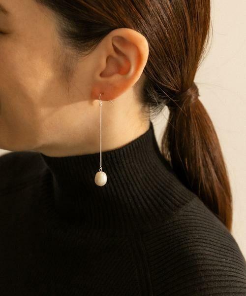 SMELLY / スメリー ピアス・イヤリング | SMELLY so’　pearl chain pierce slv | 詳細2