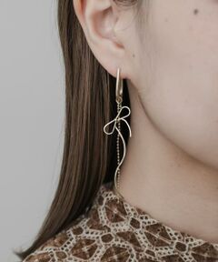 SMELLY / スメリー ピアス・イヤリング | ドロップリボンバーチェーンピアス