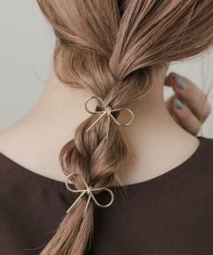 SMELLY / スメリー ヘアアクセサリー | メタルミニリボン2セットヘアカフ
