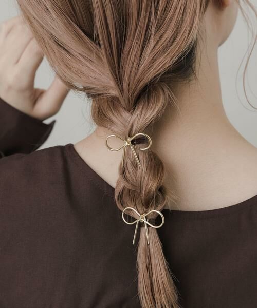 SMELLY / スメリー ヘアアクセサリー | メタルミニリボン2セットヘアカフ | 詳細1