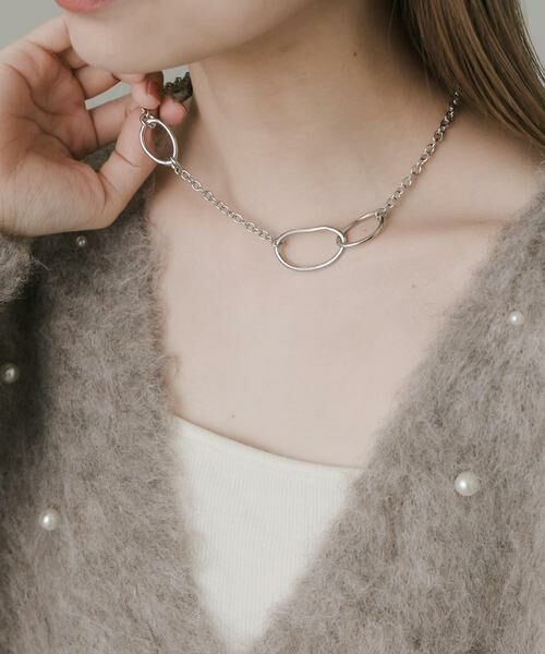 SMELLY / スメリー ネックレス・ペンダント・チョーカー | ニュアンスオーバルチェーンマンテルネックレス | 詳細1