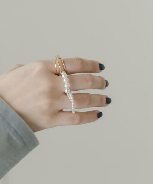 SMELLY / スメリー リング | ダブルフィンガーパール2セットリング | 詳細4