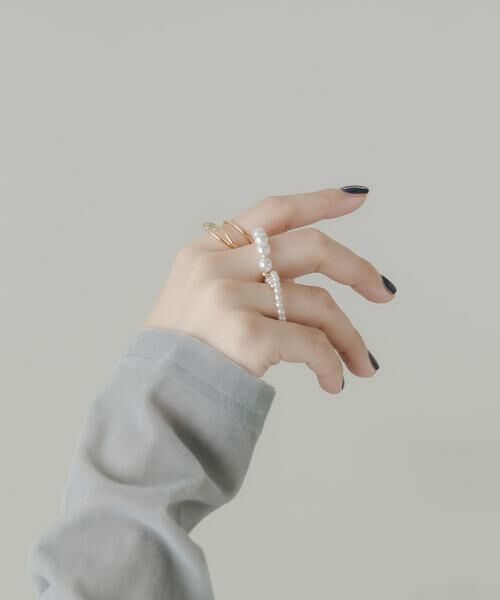 SMELLY / スメリー リング | ダブルフィンガーパール2セットリング（ゴールド系その他）
