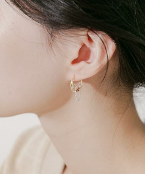 SMELLY / スメリー ピアス・イヤリング | チェーンコンビフープピアス | 詳細3