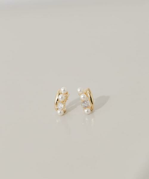 SMELLY / スメリー ピアス・イヤリング | パールビジューラインピアス（ゴールド系その他）