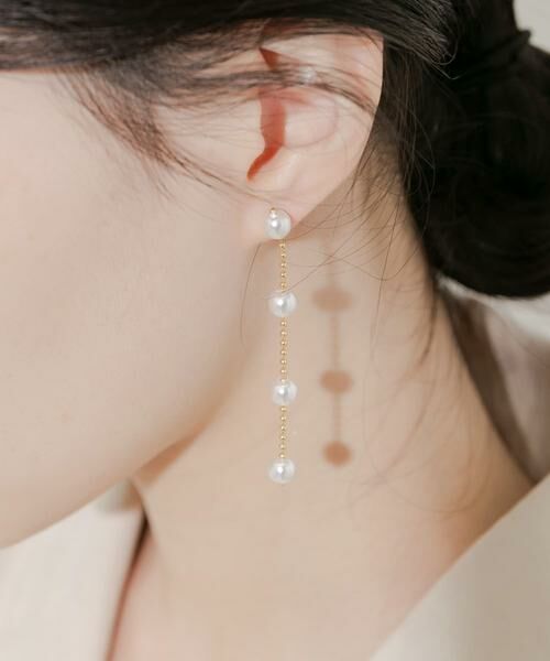 SMELLY / スメリー ピアス・イヤリング | パールチェーンスウィングピアス | 詳細5