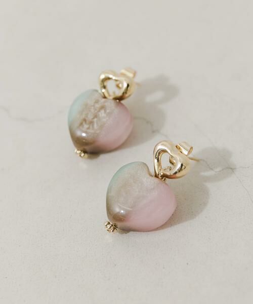 SMELLY / スメリー ピアス・イヤリング | マーブルカラージュシハートピアス | 詳細1