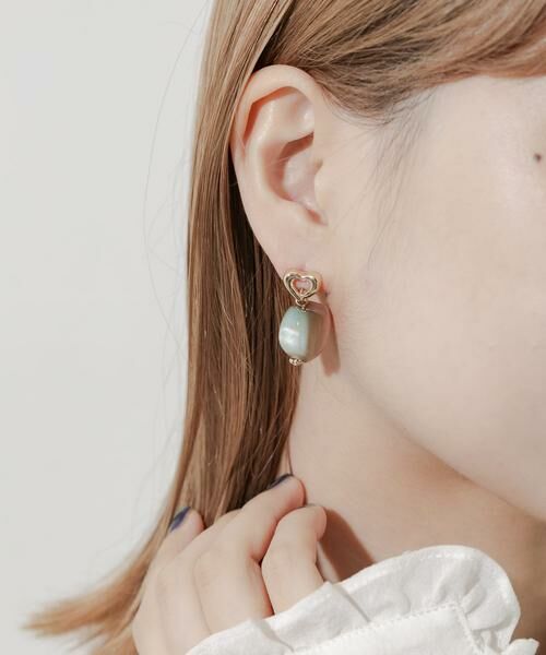 SMELLY / スメリー ピアス・イヤリング | マーブルカラージュシハートピアス | 詳細4