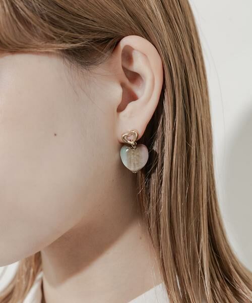 SMELLY / スメリー ピアス・イヤリング | マーブルカラージュシハートピアス | 詳細5