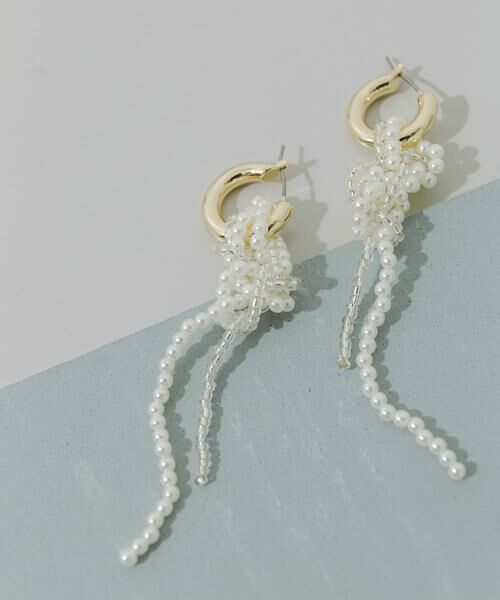 SMELLY / スメリー ピアス・イヤリング | パールノットラリエット2WAYフープピアス | 詳細1