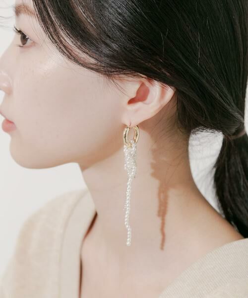 SMELLY / スメリー ピアス・イヤリング | パールノットラリエット2WAYフープピアス | 詳細2