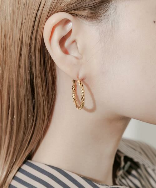 SMELLY / スメリー ピアス・イヤリング | ステンレスダブルツイストフープピアス | 詳細4