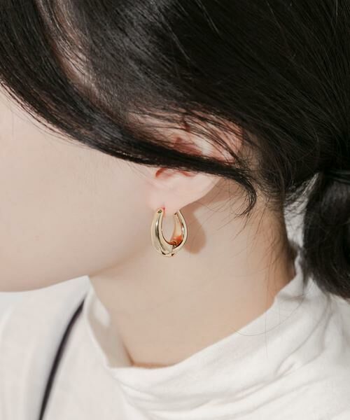 SMELLY / スメリー ピアス・イヤリング | メタルノットワンタッチフープピアス | 詳細1