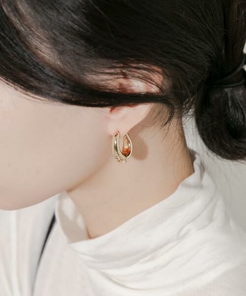 SMELLY / スメリー ピアス・イヤリング | メタルノットワンタッチフープピアス | 詳細2