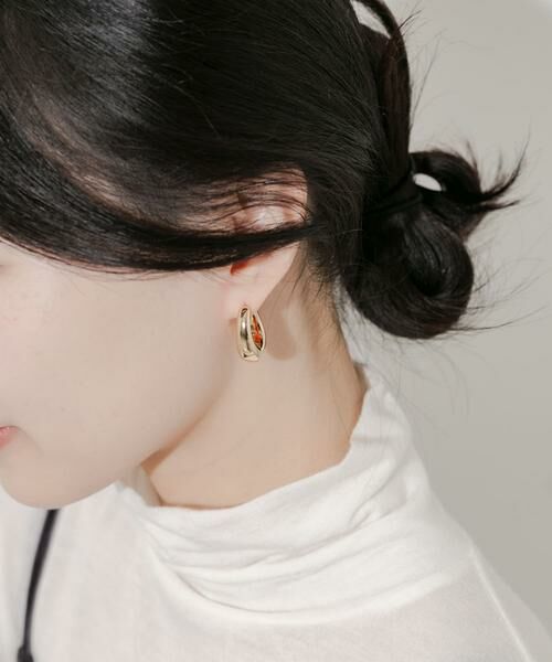 SMELLY / スメリー ピアス・イヤリング | メタルノットワンタッチフープピアス | 詳細3