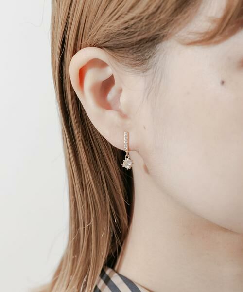 SMELLY / スメリー ピアス・イヤリング | スクエアビジューオメガイヤリング | 詳細3