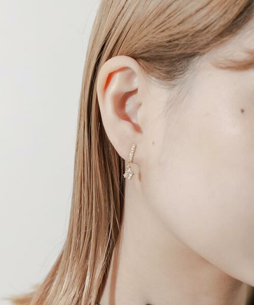 SMELLY / スメリー ピアス・イヤリング | スクエアビジューオメガイヤリング | 詳細4