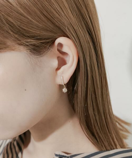 SMELLY / スメリー ピアス・イヤリング | スクエアビジューオメガイヤリング | 詳細6