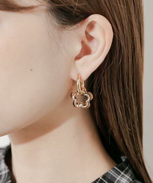 SMELLY / スメリー ピアス・イヤリング | クリアフラワーフープイヤリング | 詳細2