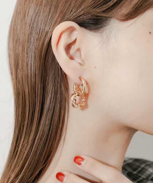 SMELLY / スメリー ピアス・イヤリング | クリアフラワーフープイヤリング | 詳細6