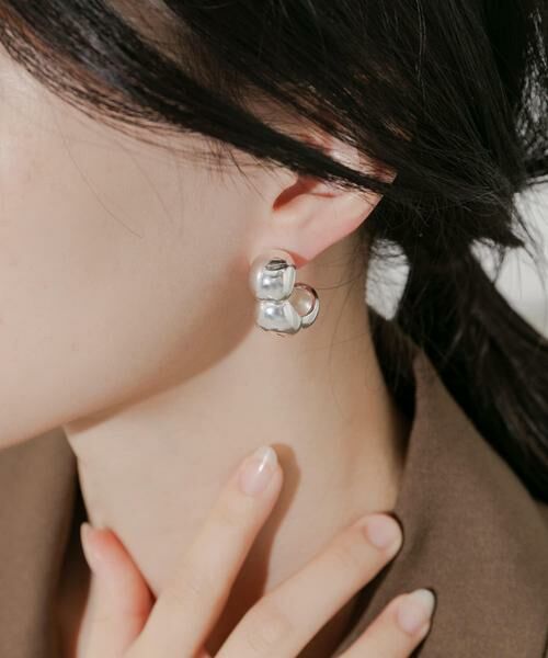 SMELLY / スメリー ピアス・イヤリング | メタルデザインボリュームイヤリング | 詳細3