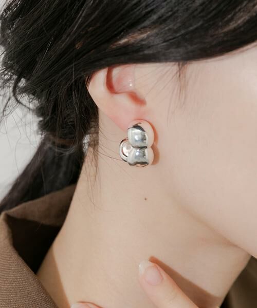 SMELLY / スメリー ピアス・イヤリング | メタルデザインボリュームイヤリング | 詳細4