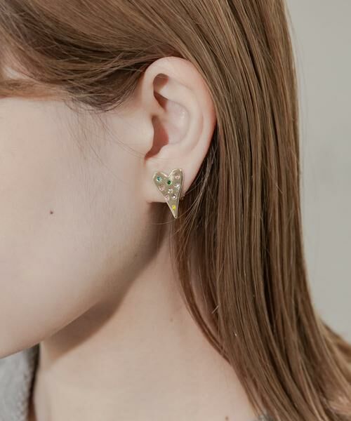 SMELLY / スメリー ピアス・イヤリング | カラフルビジューハートイヤリング | 詳細1