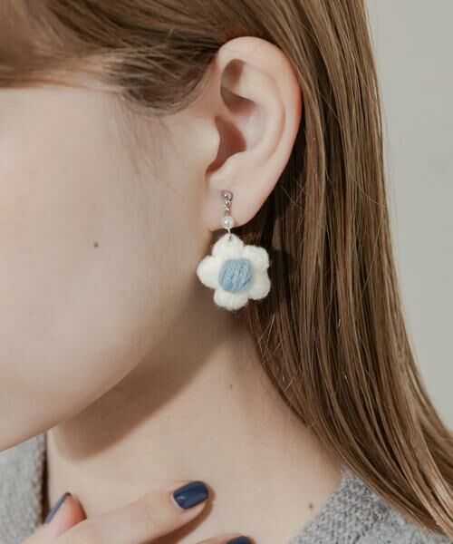 SMELLY / スメリー ピアス・イヤリング | ニットフラワーイヤリング | 詳細3