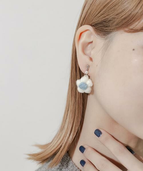 SMELLY / スメリー ピアス・イヤリング | ニットフラワーイヤリング | 詳細6