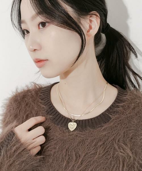 SMELLY / スメリー ネックレス・ペンダント・チョーカー | ハートプレートレイヤードネックレス | 詳細3