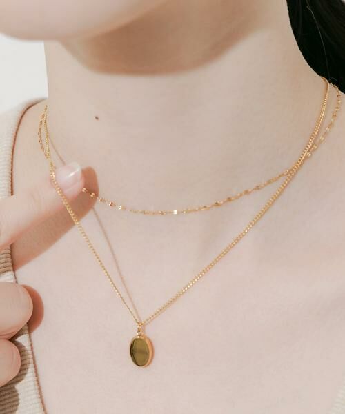 SMELLY / スメリー ネックレス・ペンダント・チョーカー | ステンレスオーバルトップ2セットネックレス | 詳細1