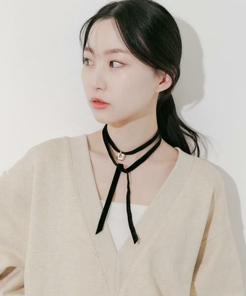 SMELLY / スメリー ネックレス・ペンダント・チョーカー | スクエアチャームベロアチョーカーネックレス | 詳細6