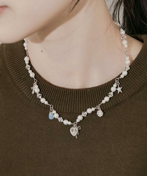 SMELLY / スメリー ネックレス・ペンダント・チョーカー | キラキラチャームパールネックレス | 詳細3