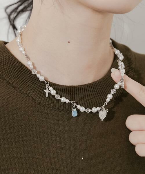 SMELLY / スメリー ネックレス・ペンダント・チョーカー | キラキラチャームパールネックレス | 詳細4