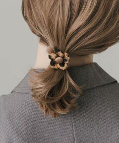 SMELLY / スメリー ヘアゴム・シュシュ | レオパードフラワーヘアポニー