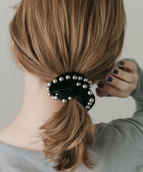 SMELLY / スメリー ヘアゴム・シュシュ | メタルボールベロアシュシュ | 詳細4