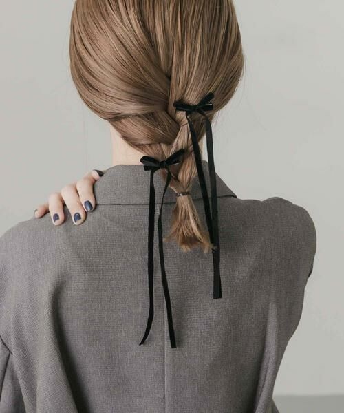 SMELLY / スメリー カチューシャ・カチューム・その他 | ベロアリボン2セットヘアピン | 詳細1