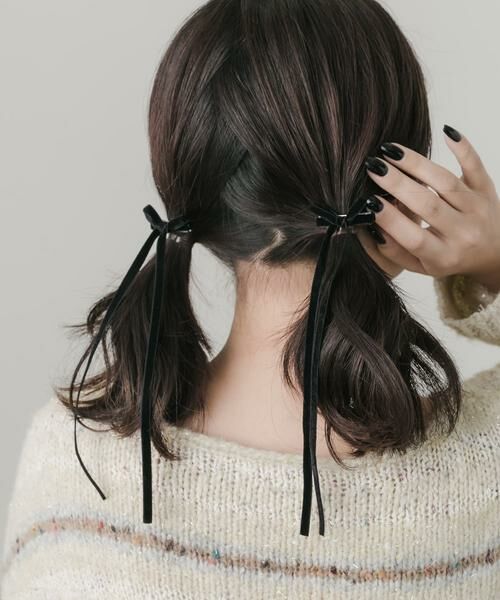 SMELLY / スメリー カチューシャ・カチューム・その他 | ベロアリボン2セットヘアピン | 詳細5