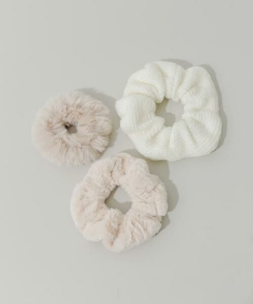 SMELLY / スメリー ヘアゴム・シュシュ | ニットファー3セットシュシュ | 詳細1
