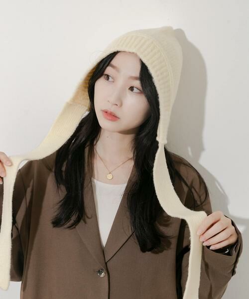 SMELLY/スメリー ニットキャップボンネット アイボリー -