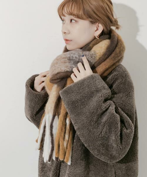 SMELLY / スメリー マフラー・ショール・スヌード・ストール | ボリュームチェックマフラー | 詳細3