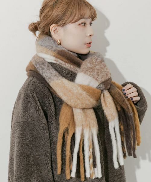 SMELLY / スメリー マフラー・ショール・スヌード・ストール | ボリュームチェックマフラー | 詳細4