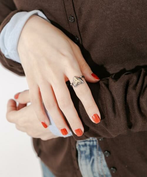 SMELLY / スメリー リング | ヴィンテージチックメタルハートリング | 詳細4