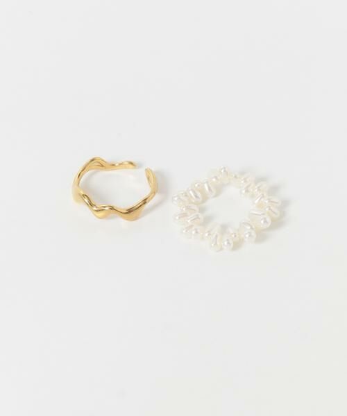SMELLY / スメリー リング | ステンレスパール2セットリング | 詳細4