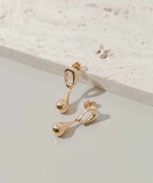 SMELLY / スメリー ピアス・イヤリング | ニュアンスメタルサークルドロップピアス | 詳細1