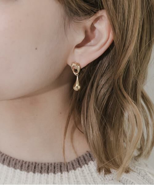 SMELLY / スメリー ピアス・イヤリング | ニュアンスメタルサークルドロップピアス | 詳細2