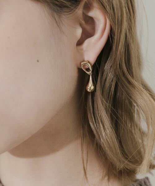 SMELLY / スメリー ピアス・イヤリング | ニュアンスメタルサークルドロップピアス | 詳細3