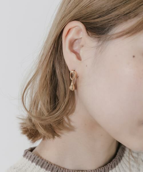 SMELLY / スメリー ピアス・イヤリング | ニュアンスメタルサークルドロップピアス | 詳細5