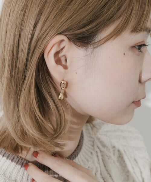SMELLY / スメリー ピアス・イヤリング | ニュアンスメタルサークルドロップピアス | 詳細6
