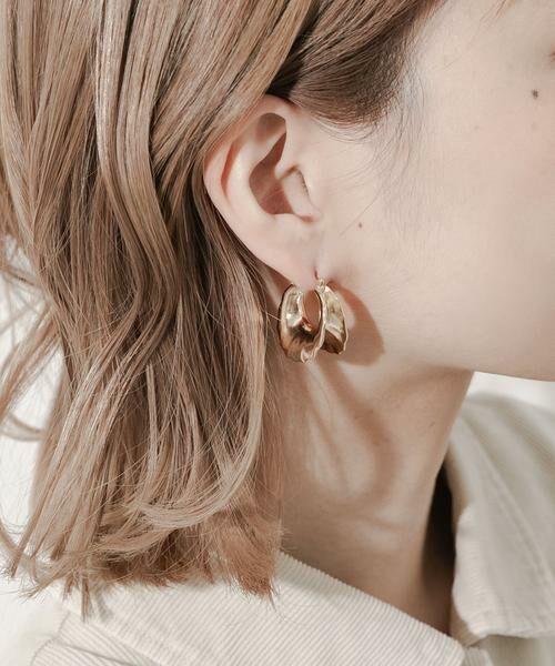 SMELLY / スメリー ピアス・イヤリング | メタルボリュームエッジフープピアス | 詳細3